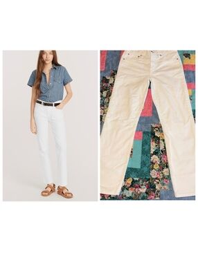 J.Crew $128 Woman’s 27 vintage slim straight White Denim jeans Pants